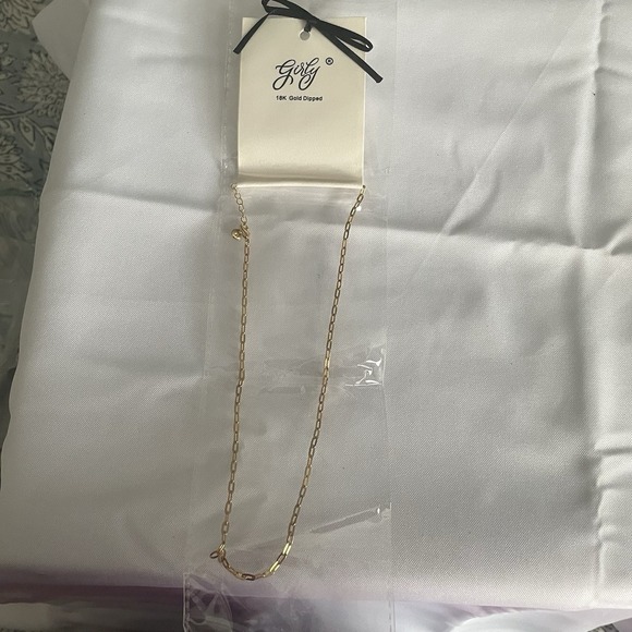girly Jewelry - Girly 18k Gold Dipped Small Link Necklace Long Chain Dainty